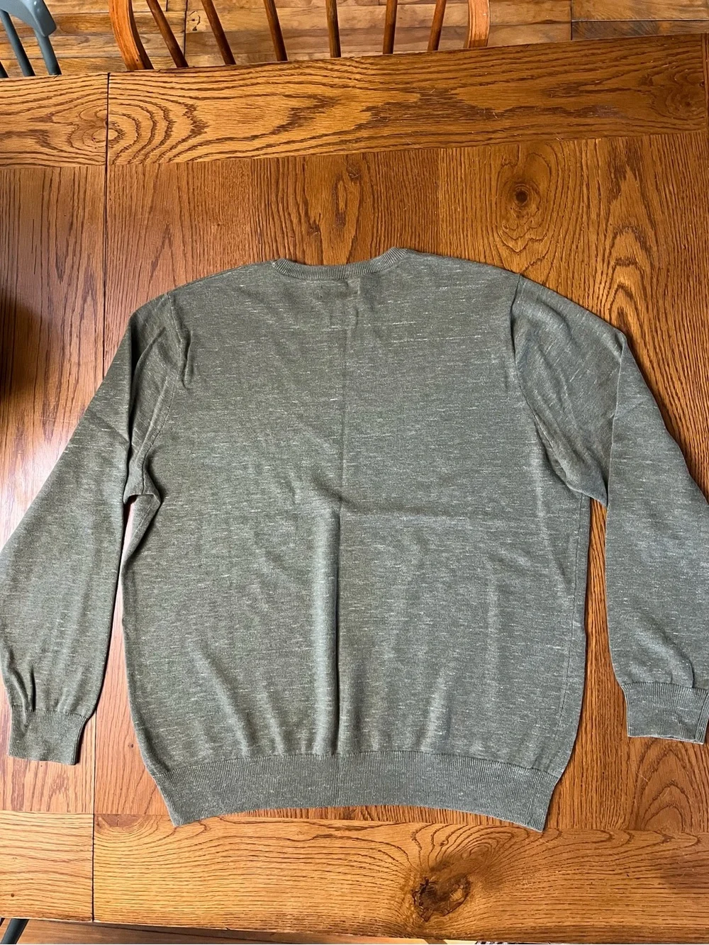 J. Crew heathered green lightweight cotton crewneck sweater